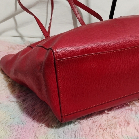 Authentic Coach Red Leather Turn Lock Tote Bag Gently Used - Picture 8 of 16